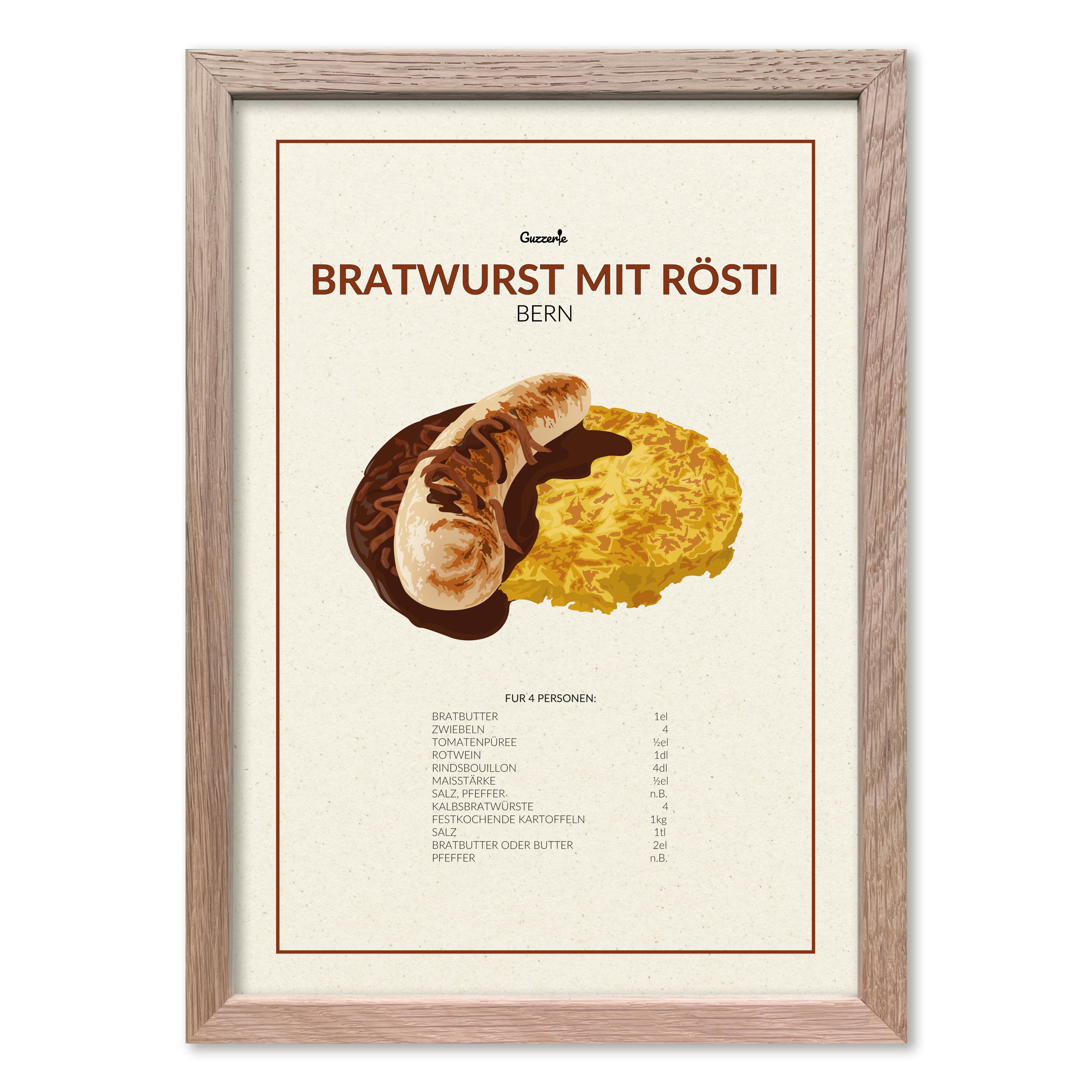 Iconic Poster of Bratwurst mit Rösti | Guzzerie