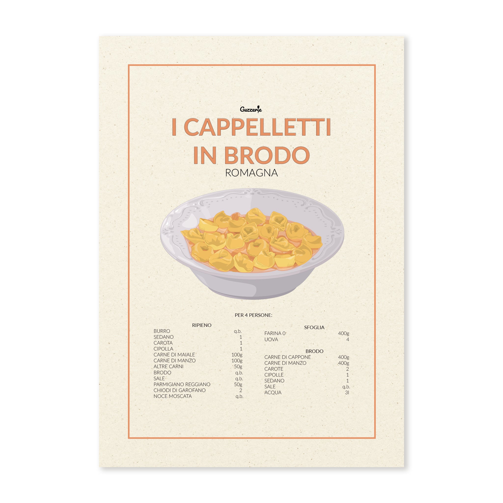 Iconic Poster of Cappelletti in Brodo | Guzzerie