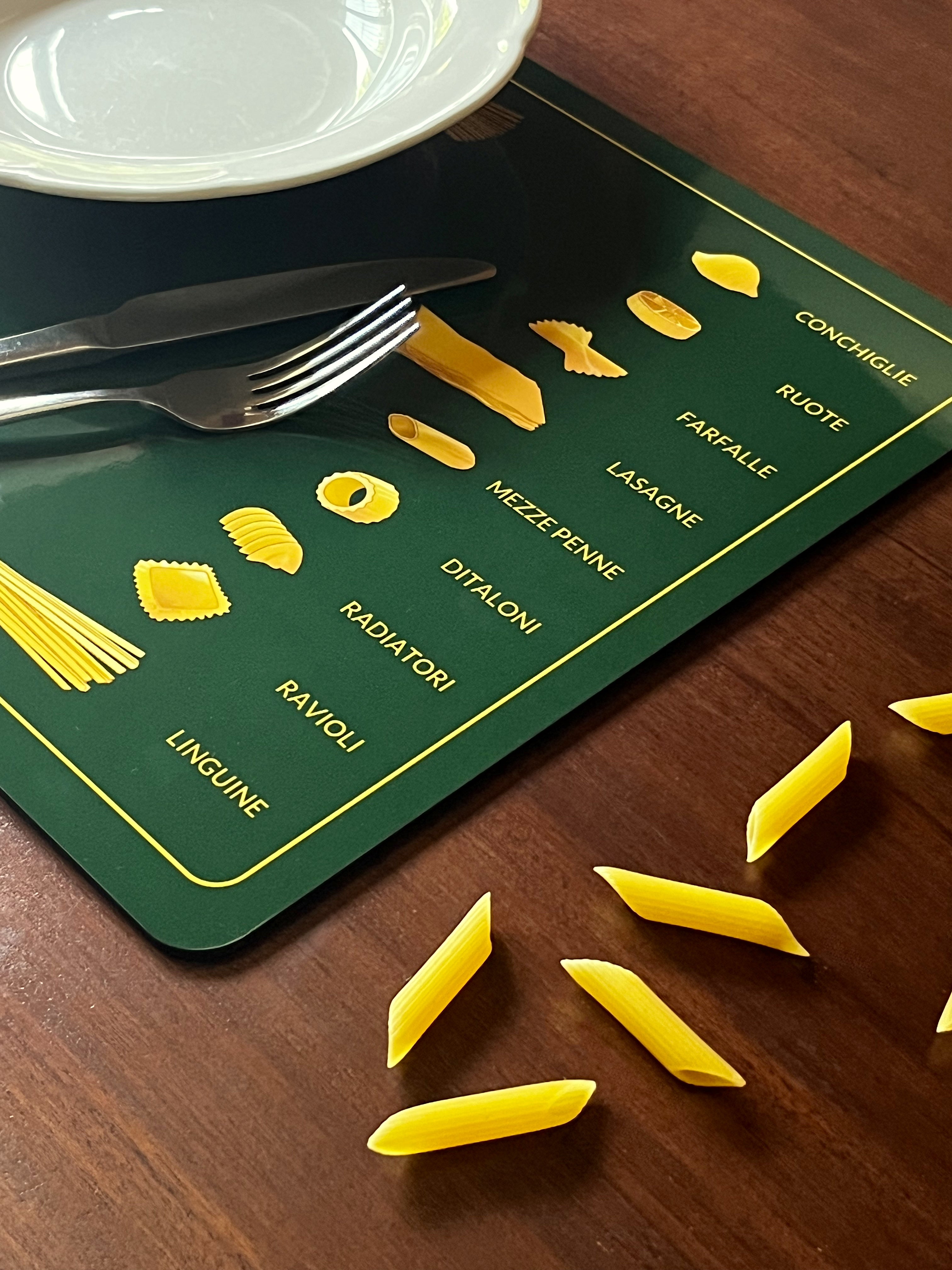 Pasta Encyclopedia Placemat Chiostro | Guzzerie