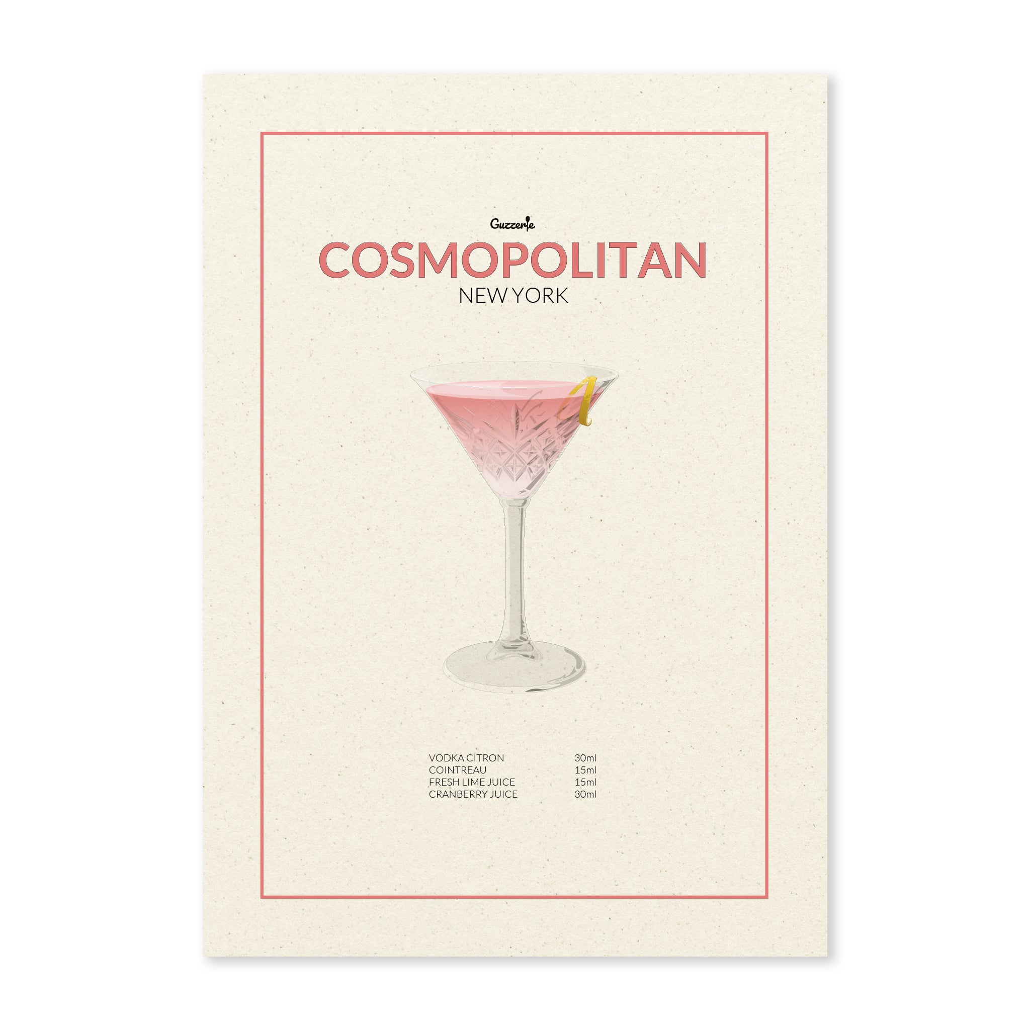 Iconic Poster of Cosmopolitan Cocktail | Guzzerie