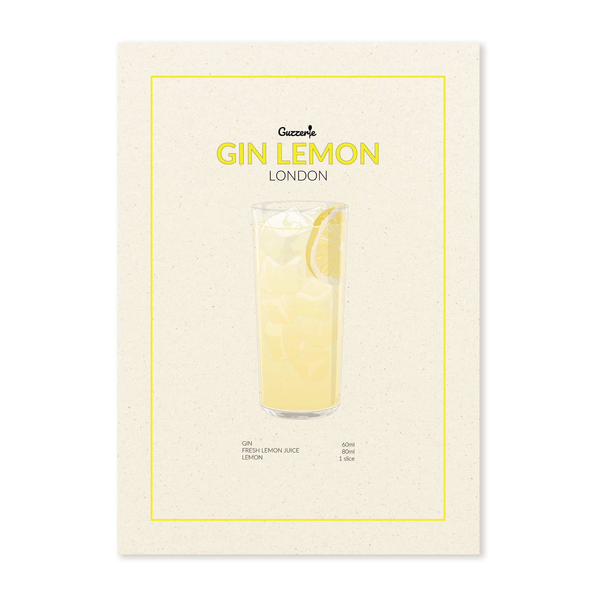 Iconic Poster of Gin Lemon | Guzzerie