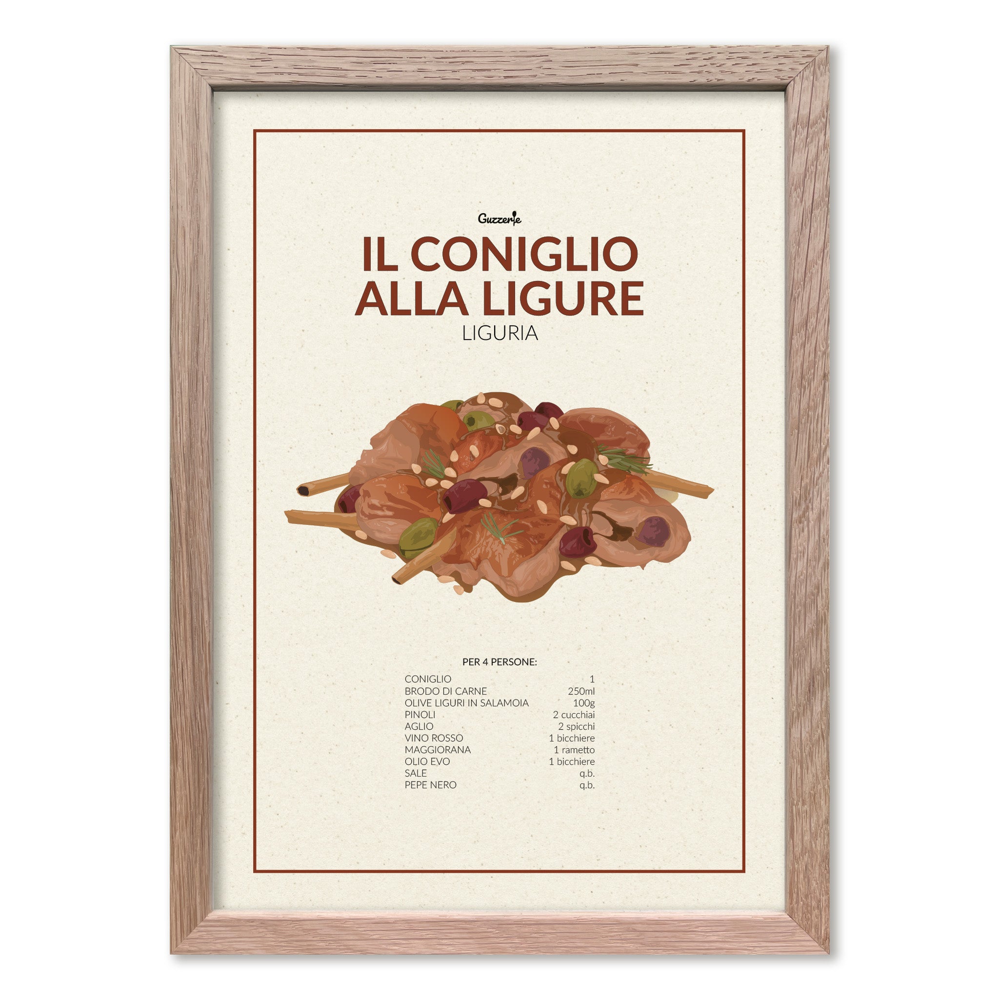 Iconic Poster Of Coniglio Alla Ligure | Guzzerie