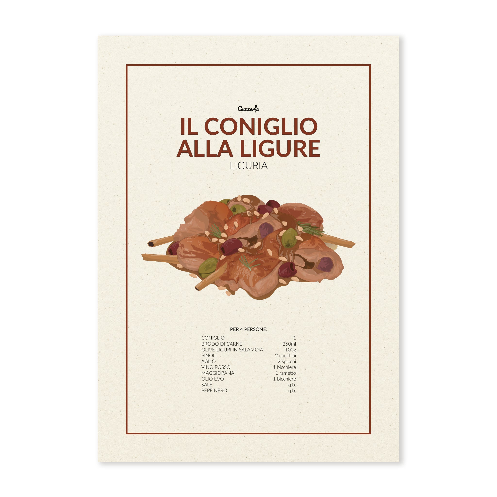 Iconic Poster Of Coniglio Alla Ligure | Guzzerie