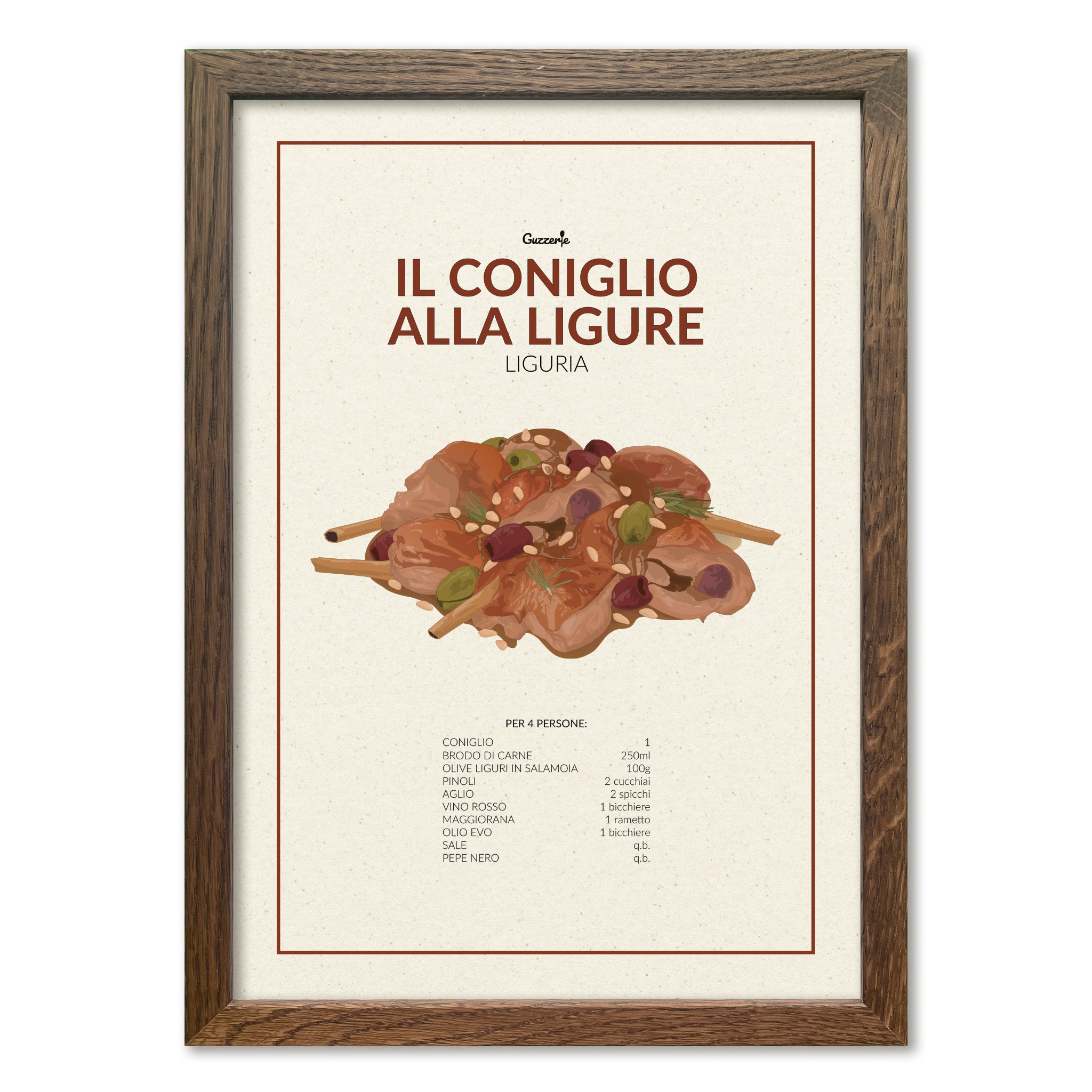 Iconic Poster Of Coniglio Alla Ligure | Guzzerie