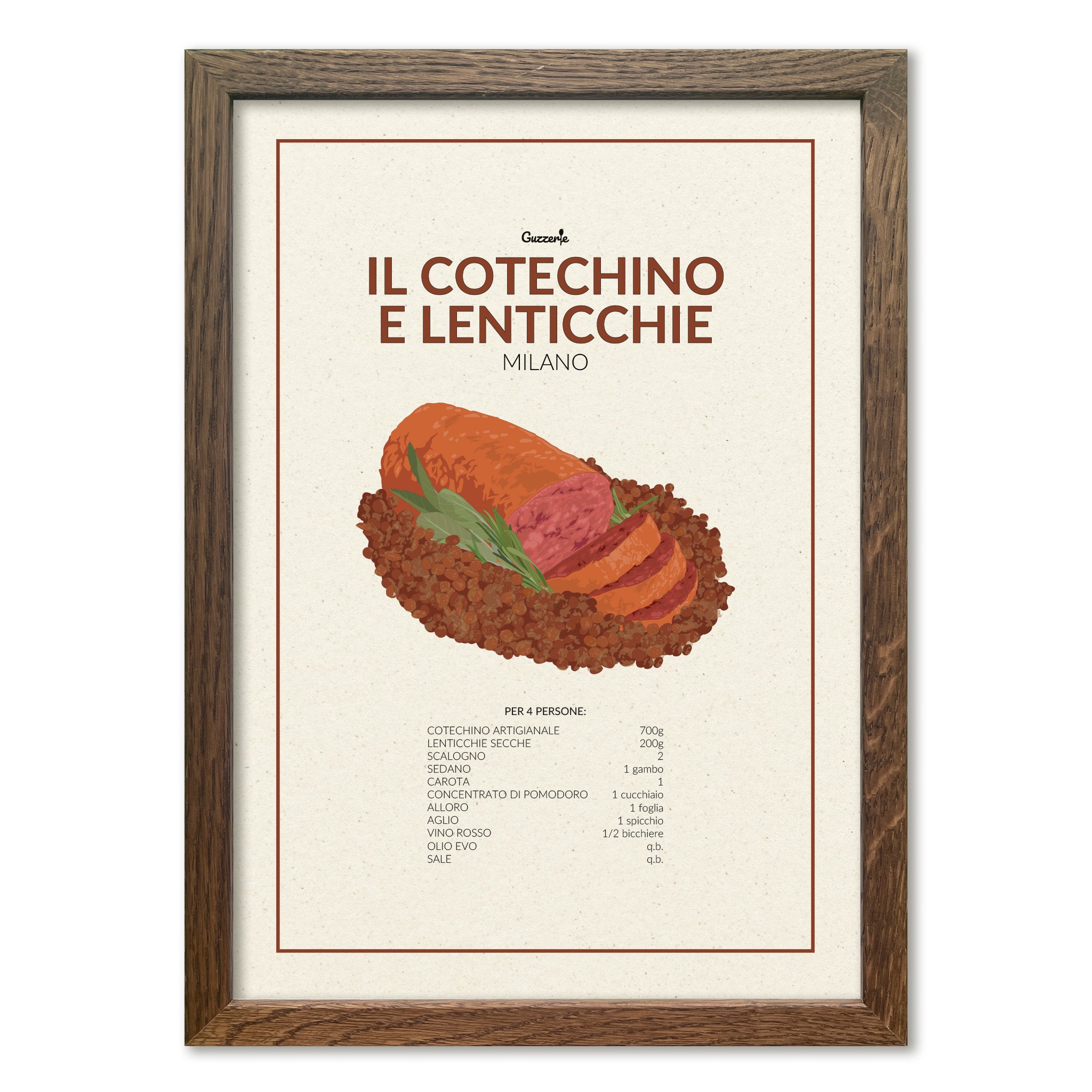 Iconic Poster Of Cotechino E Lenticchie | Guzzerie