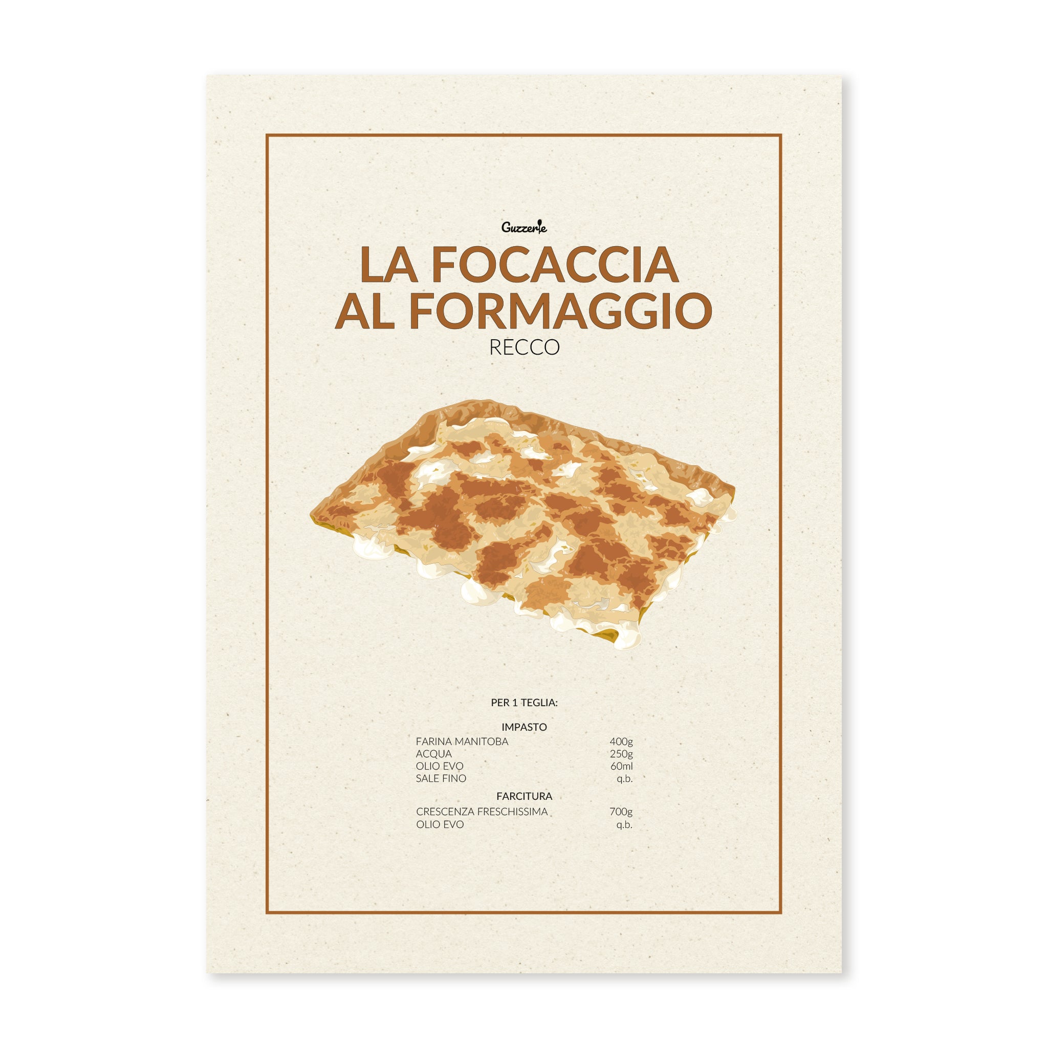 Iconic Poster Of Focaccia Al Formaggio | Guzzerie