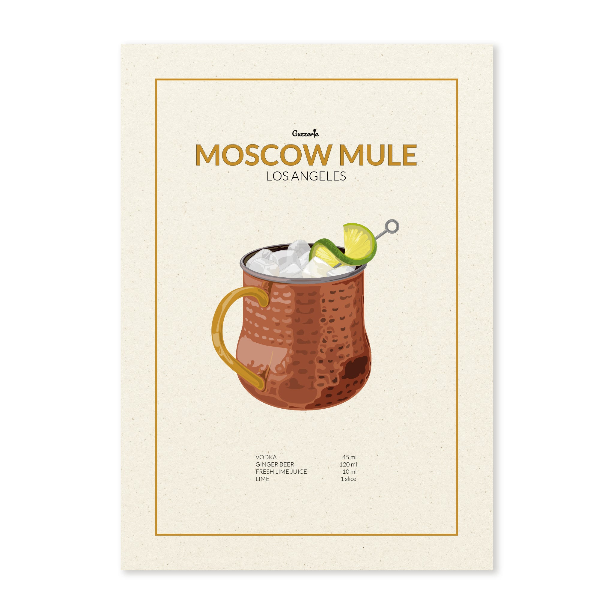 Iconic Poster of Moscow Mule Cocktail | Guzzerie