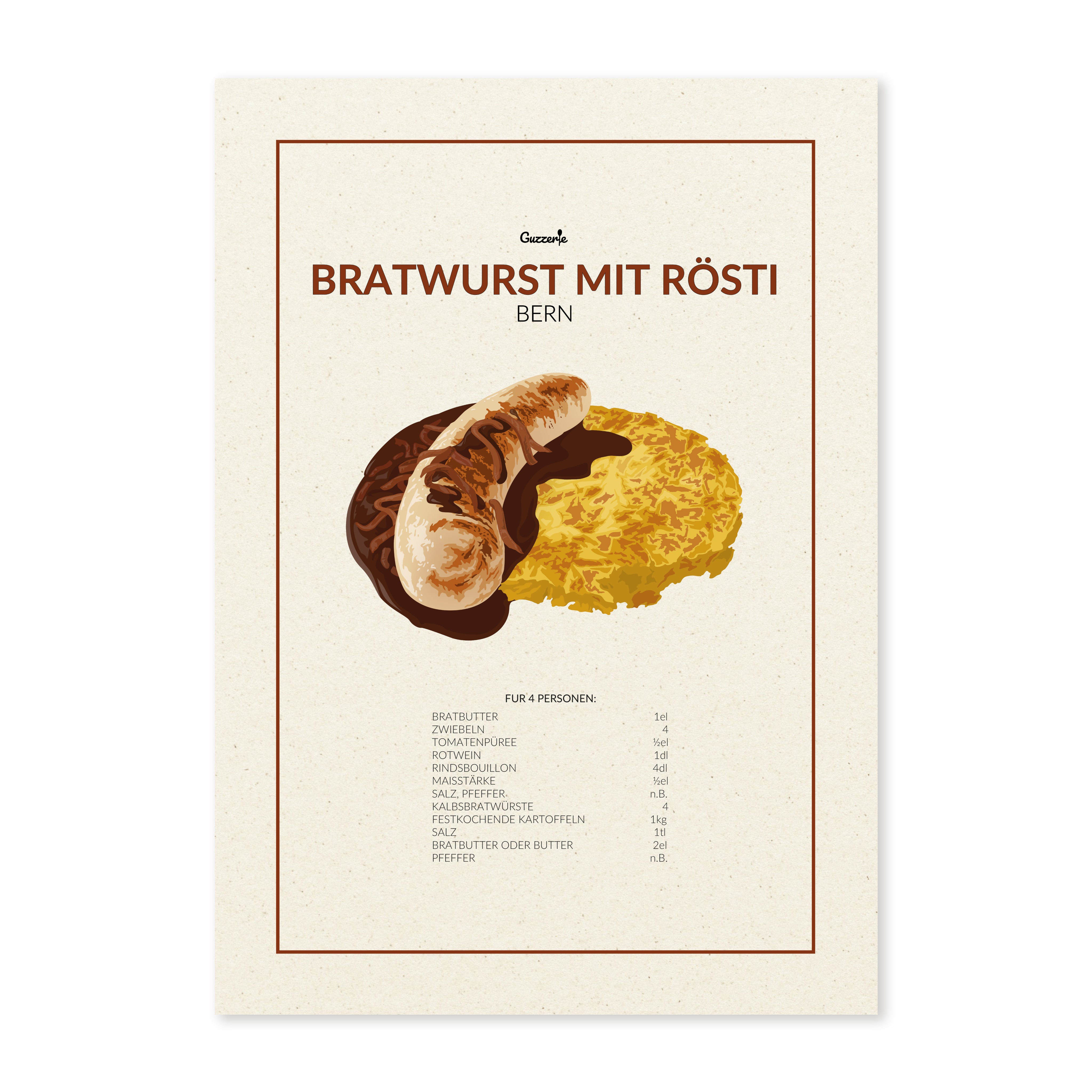 Iconic Poster of Bratwurst mit Rösti | Guzzerie