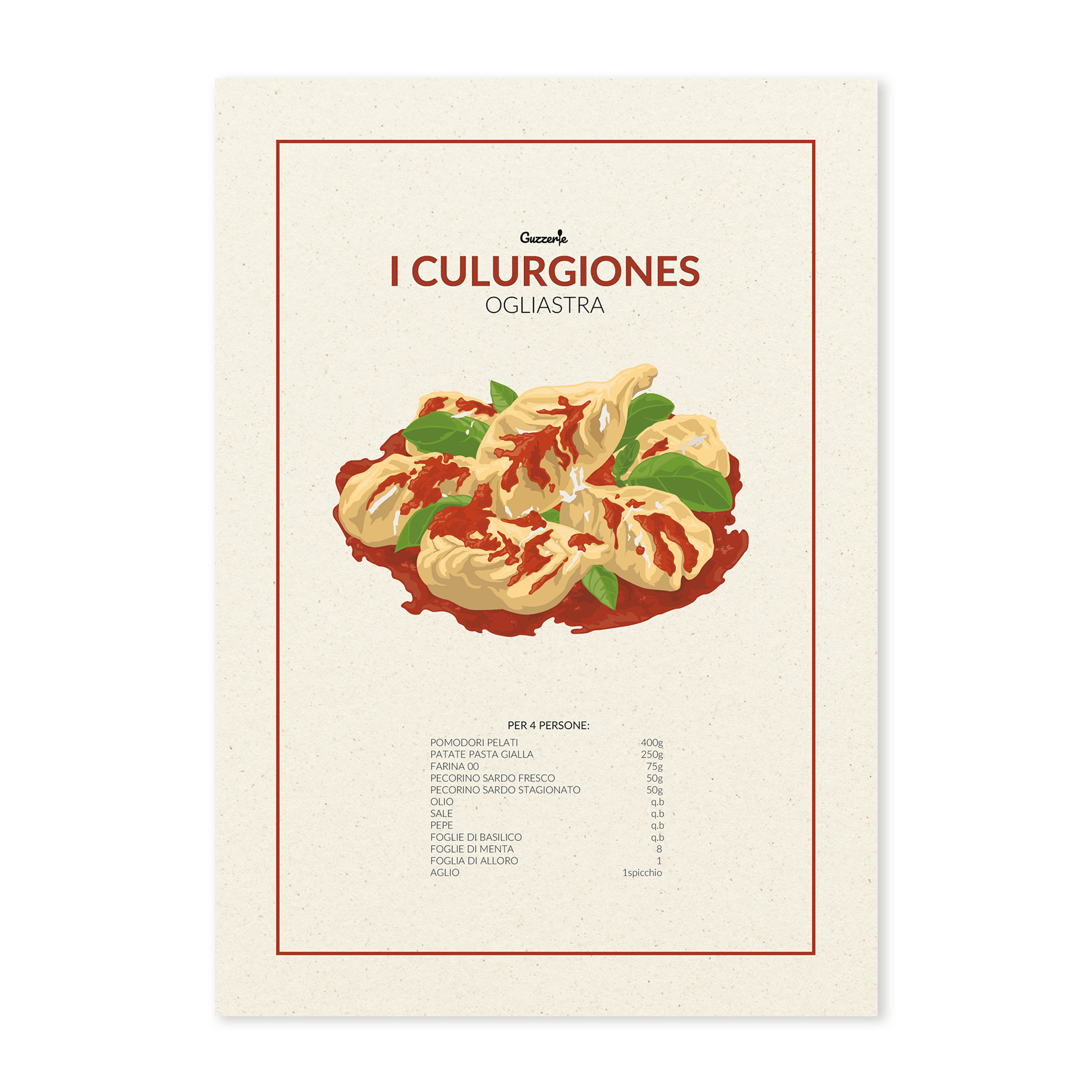 Iconic Poster of Culurgiones | Guzzerie