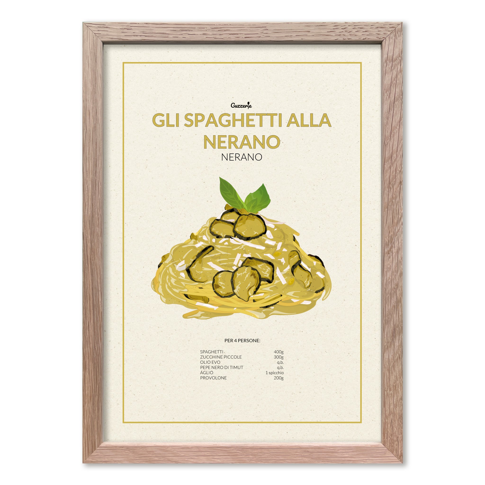 Iconic poster of Spaghetti Alla Nerano | Guzzerie