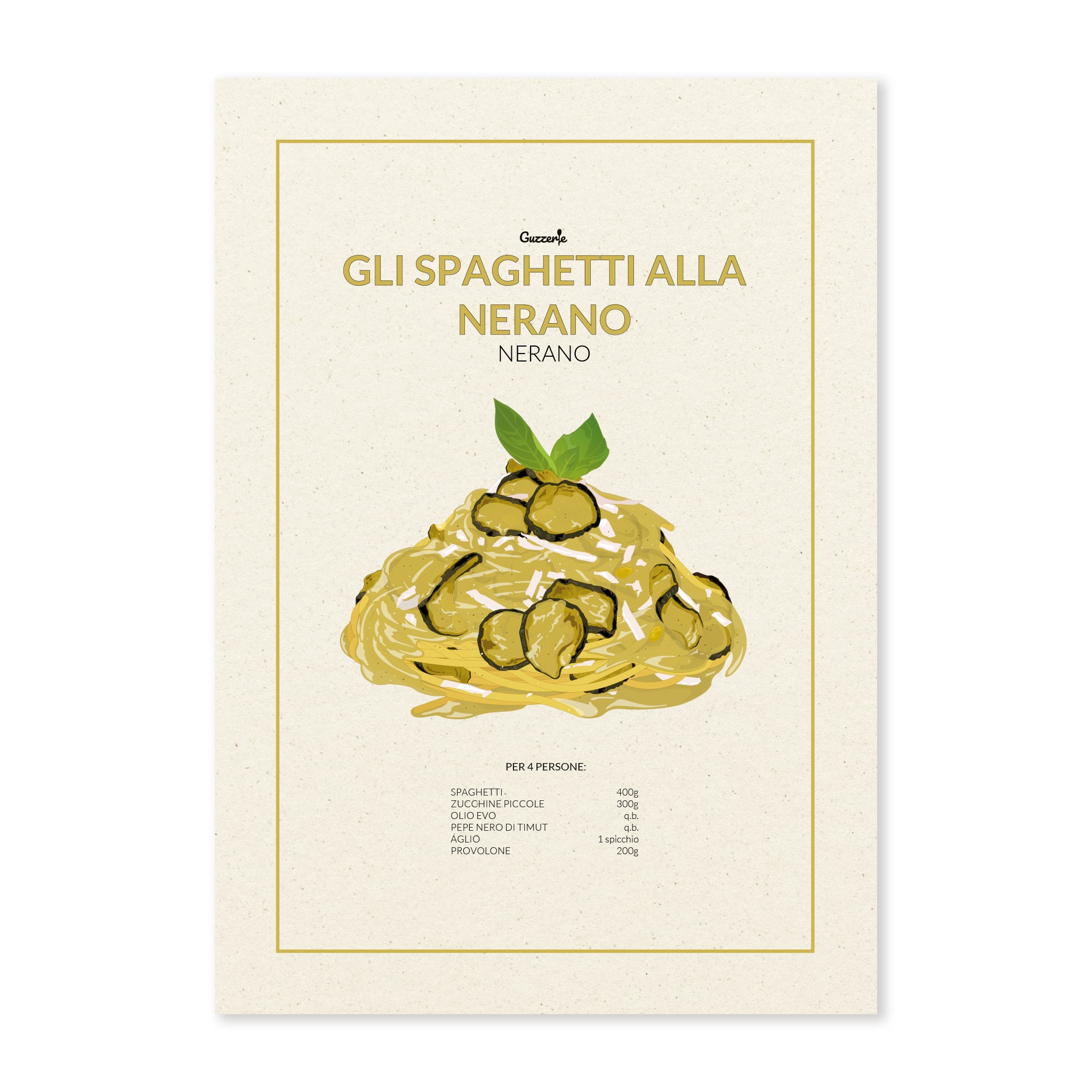 Iconic poster of Spaghetti Alla Nerano | Guzzerie