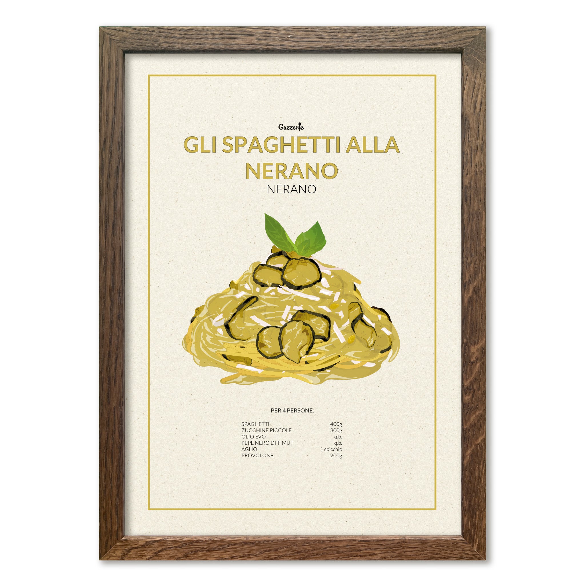 Iconic poster of Spaghetti Alla Nerano | Guzzerie