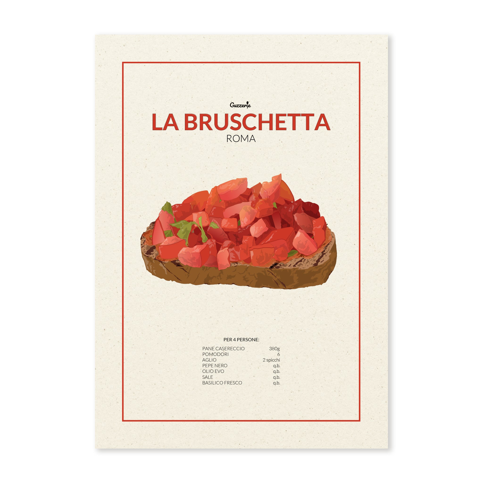 Iconic Poster of Bruschetta | Guzzerie