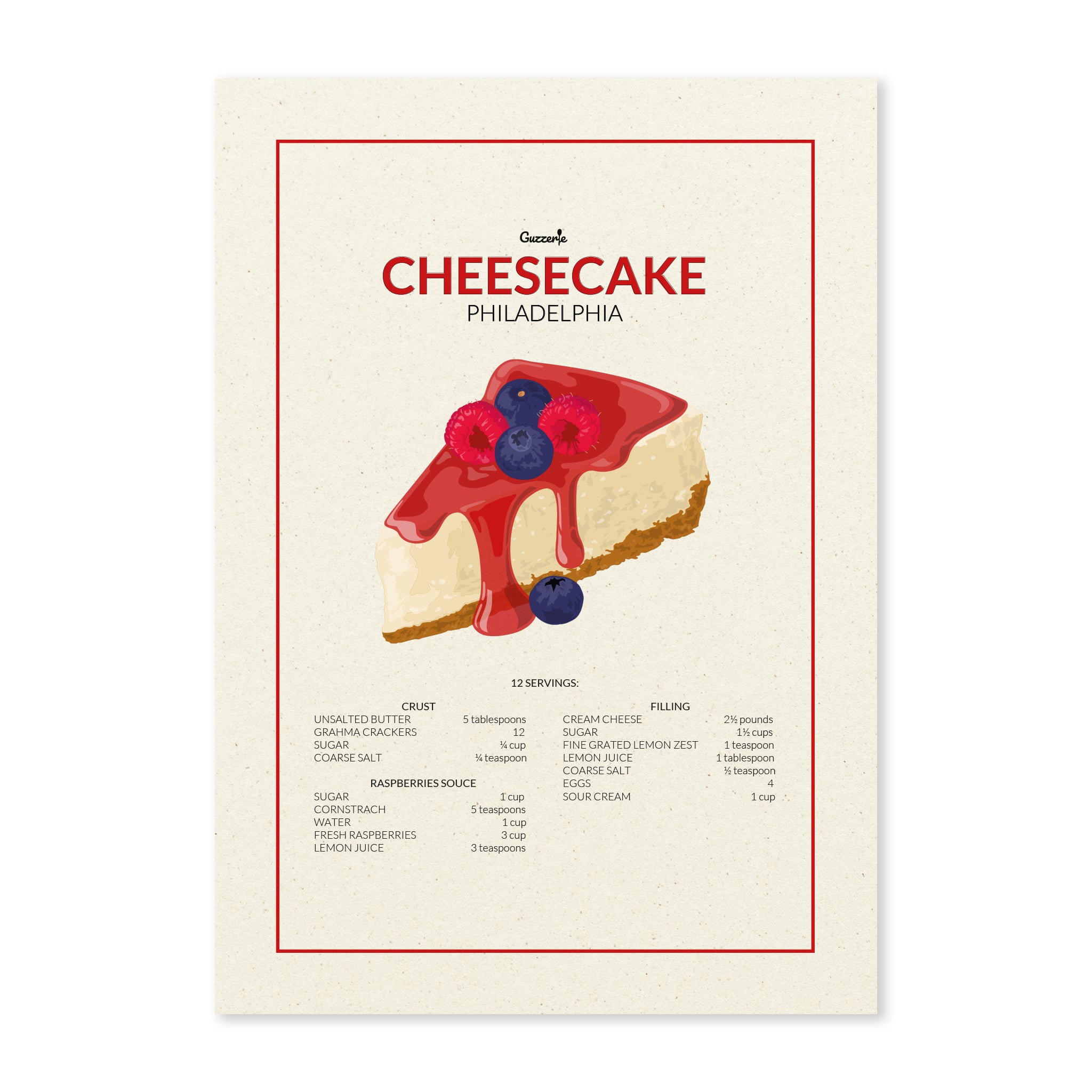 Iconic poster of Cheesecake | Guzzerie