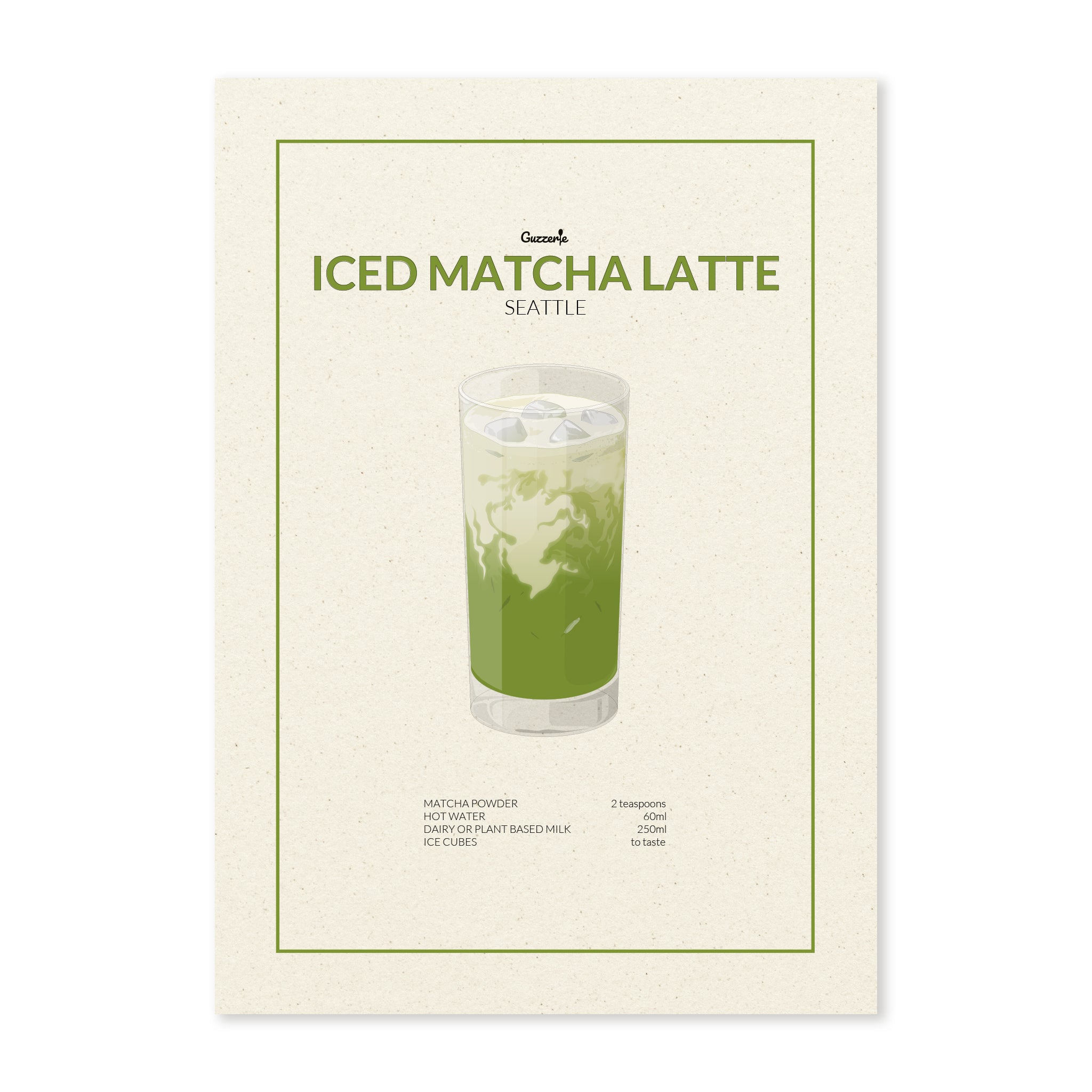 Iconic Poster of Iced Matcha Latte | Guzzerie