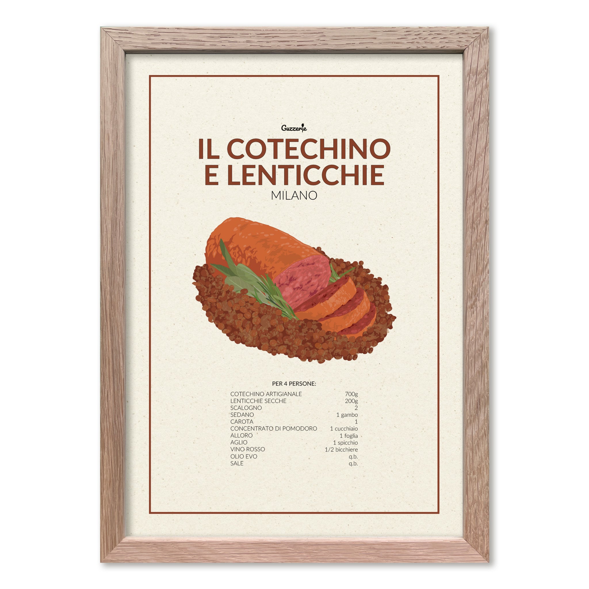 Iconic Poster Of Cotechino E Lenticchie | Guzzerie