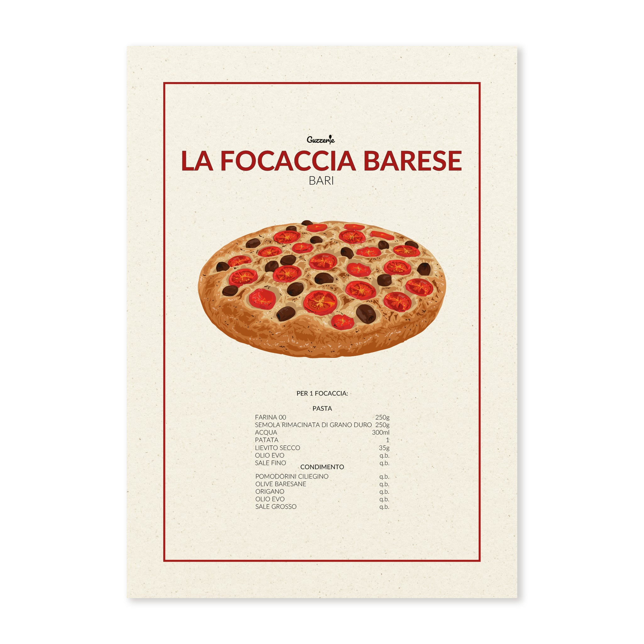 Iconic Poster Of Focaccia Barese | Guzzerie