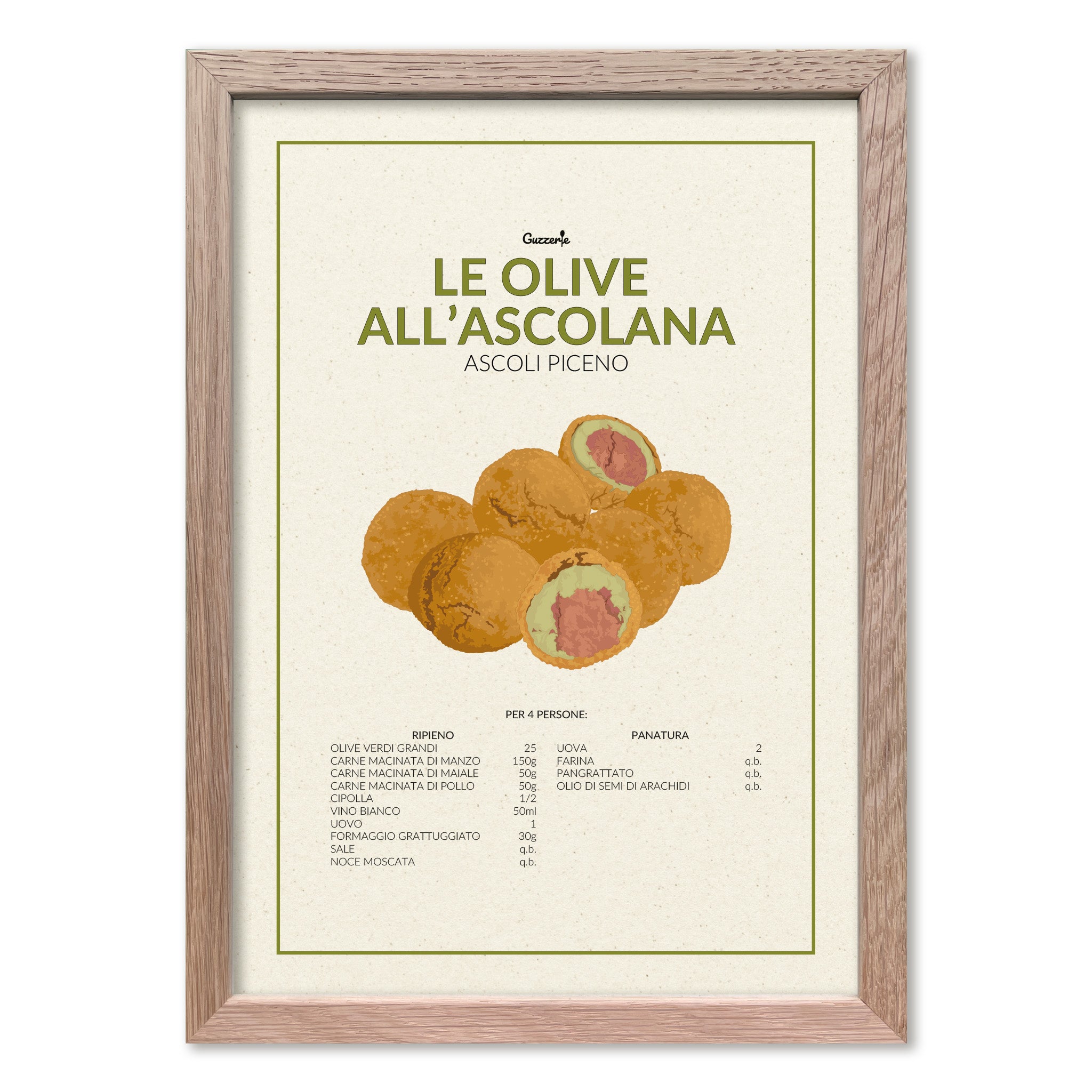 Iconic Poster Of Olive All'ascolana | Guzzerie