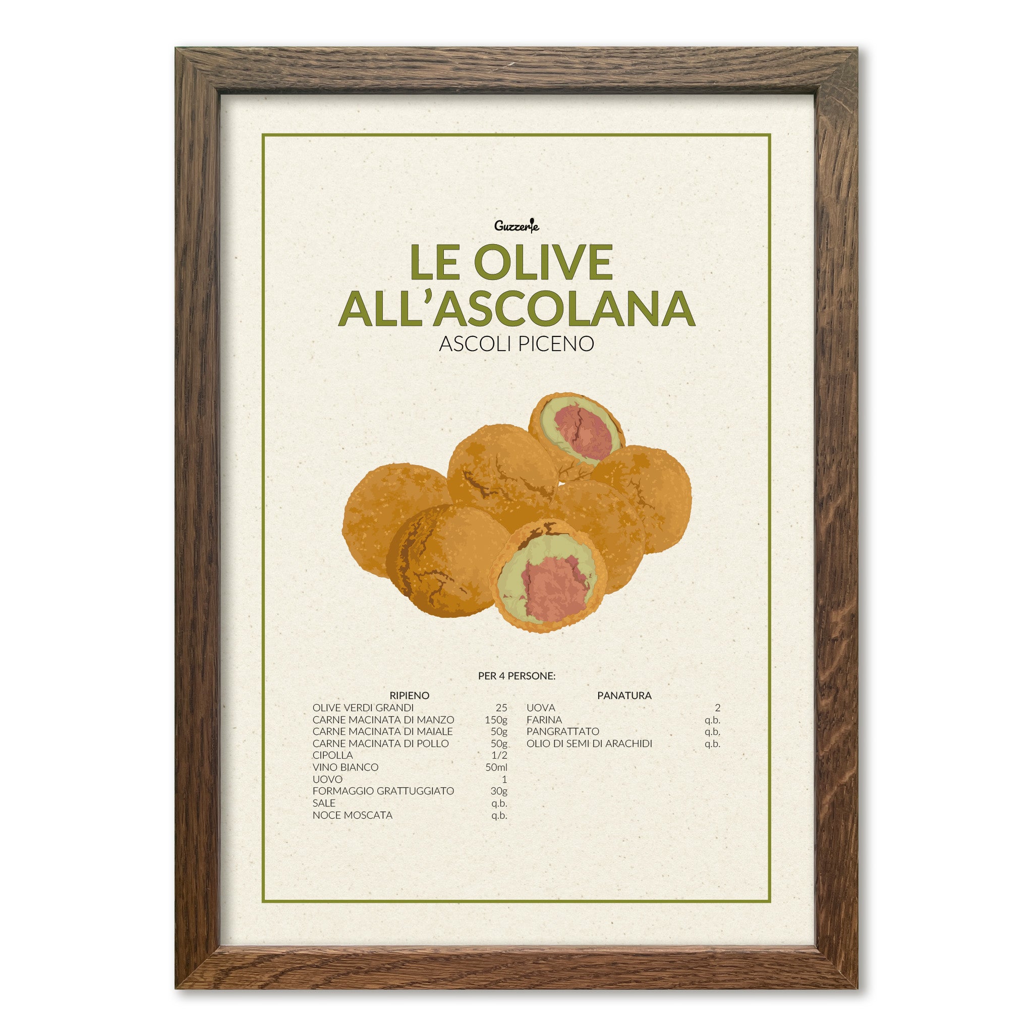 Iconic Poster Of Olive All'ascolana | Guzzerie
