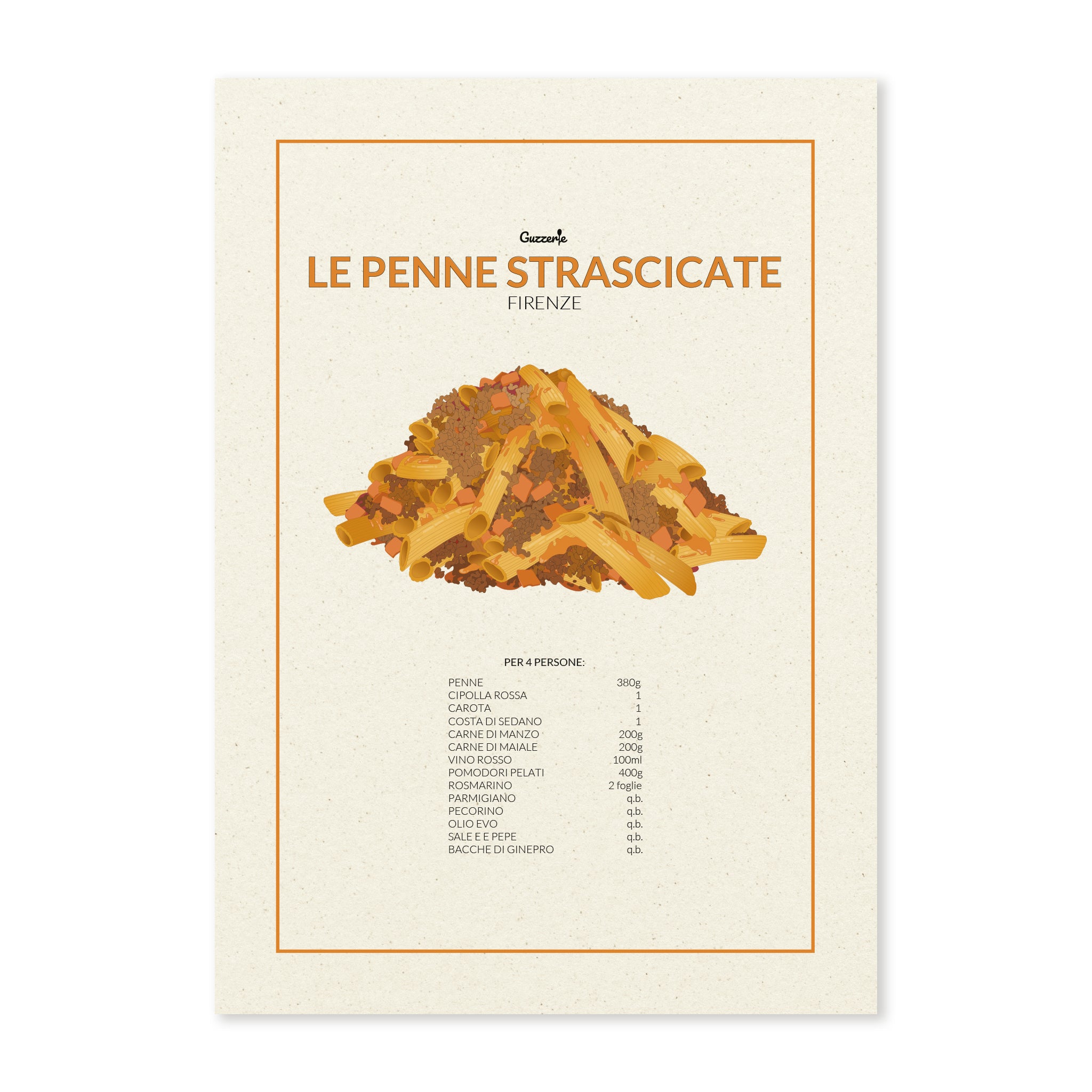 Iconic Poster of Penne Strascicate | Guzzerie
