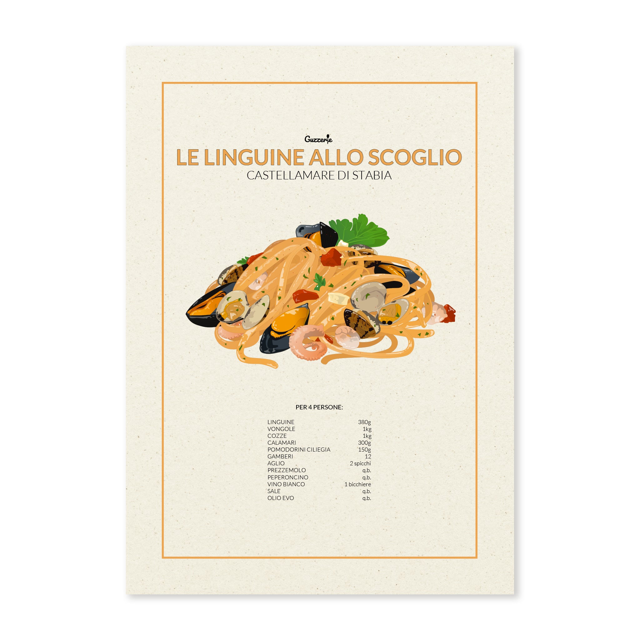 Iconic Poster of Le Linguine Allo Scoglio | Guzzerie