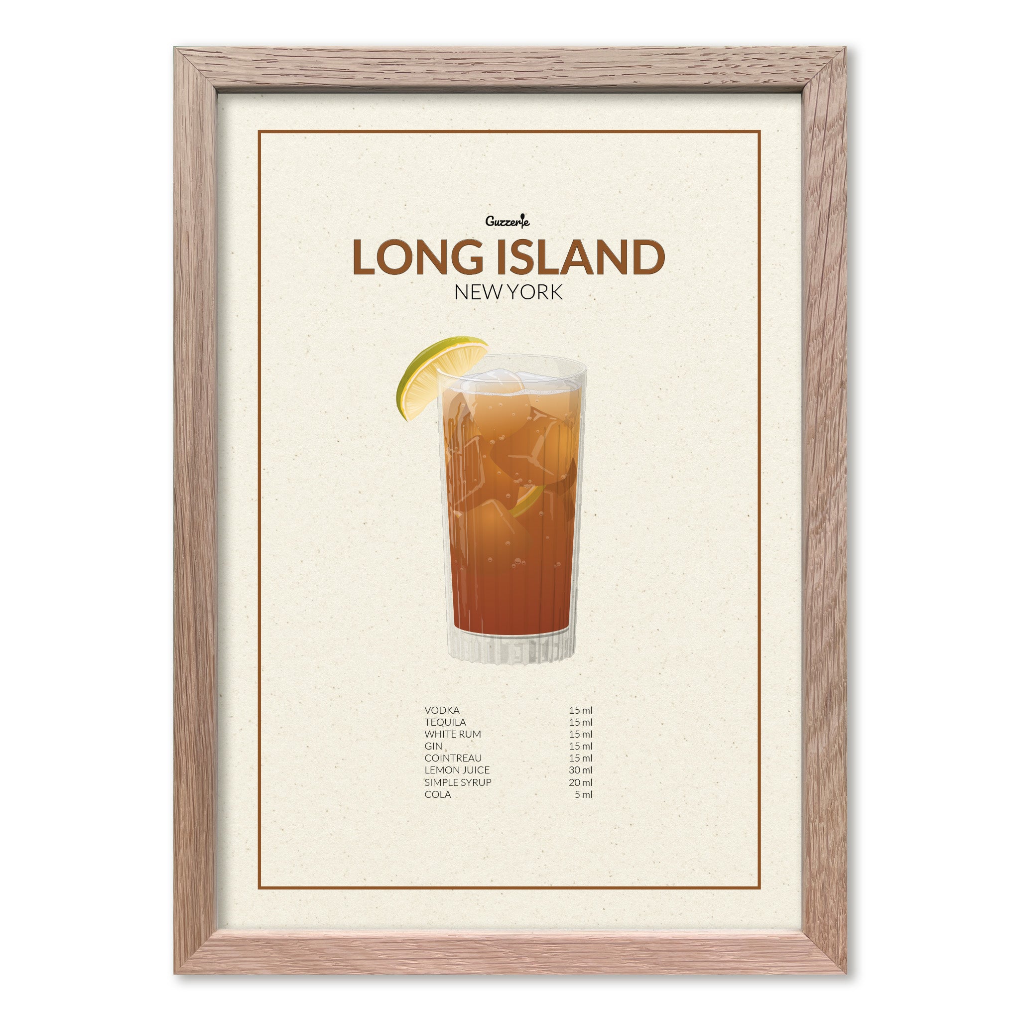 Iconic Poster of Long Island Cocktail | Guzzerie