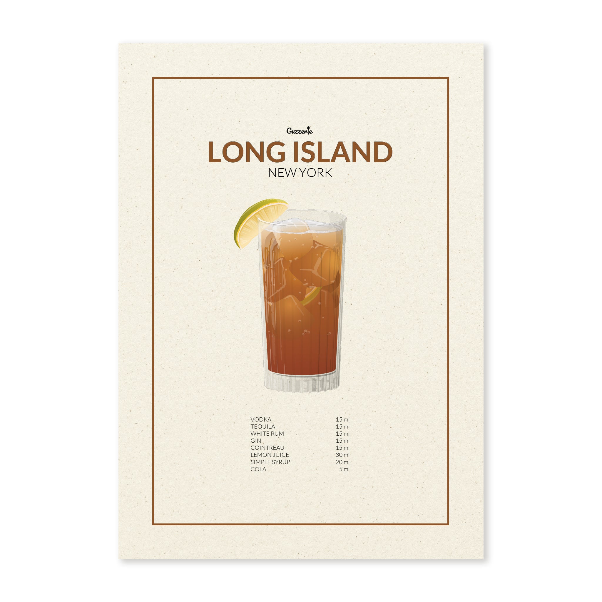 Iconic Poster of Long Island Cocktail | Guzzerie