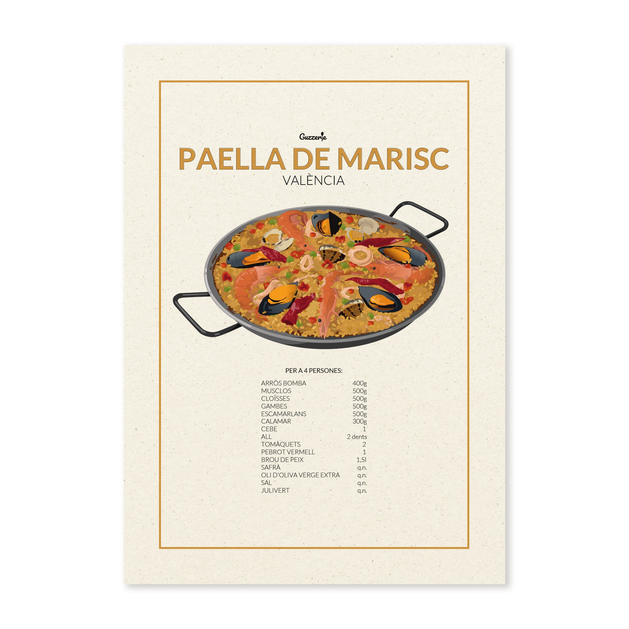 Iconic Poster Of The Paella De Marisc | Guzzerie