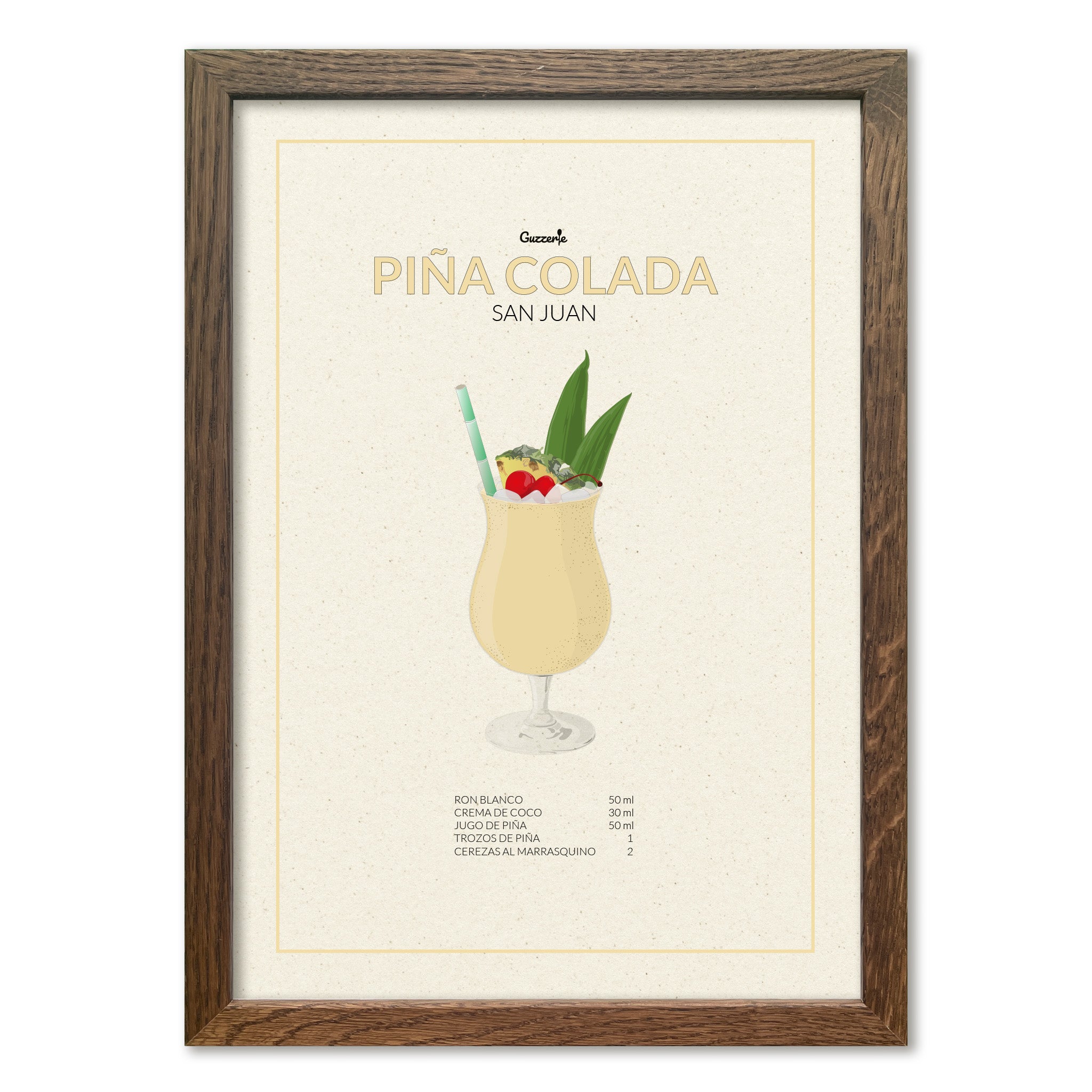 Iconic Poster of Piña Colada Cocktail | Guzzerie