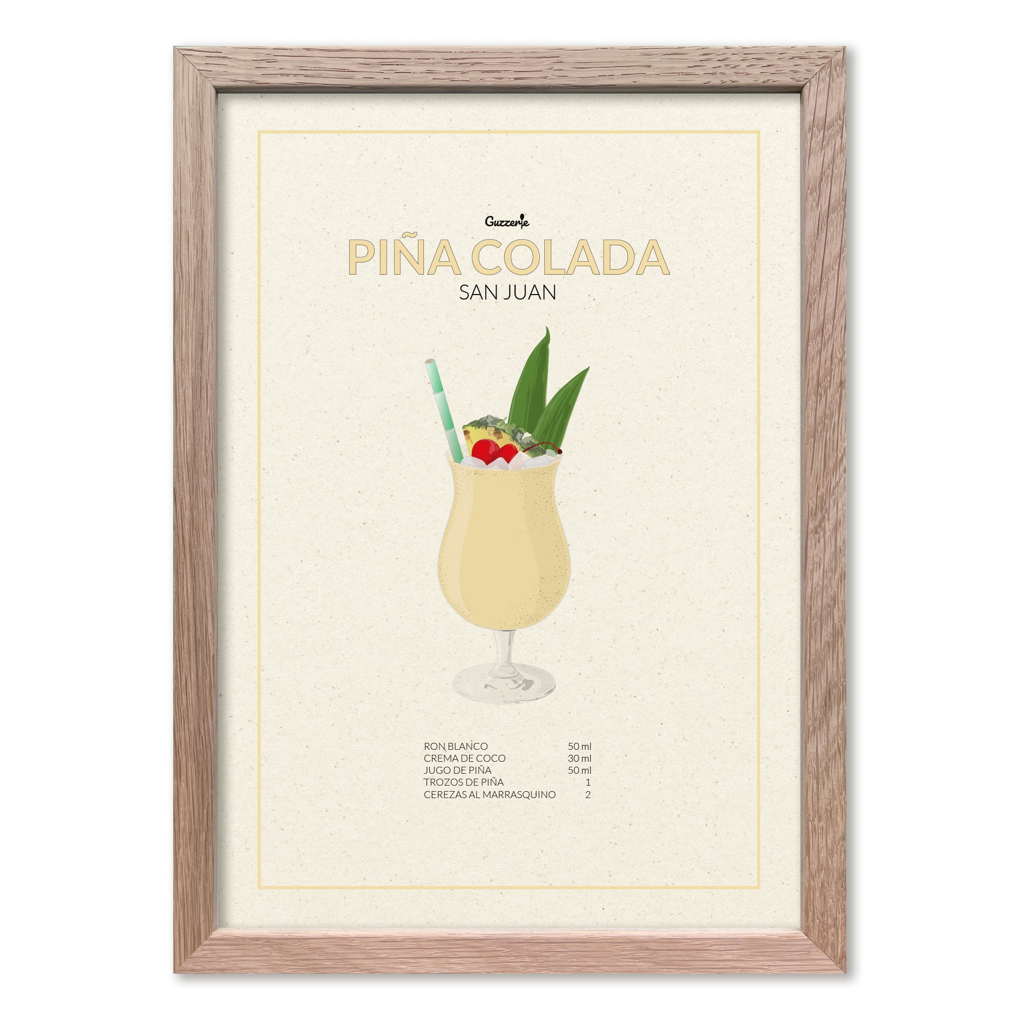 Iconic Poster of Piña Colada Cocktail | Guzzerie