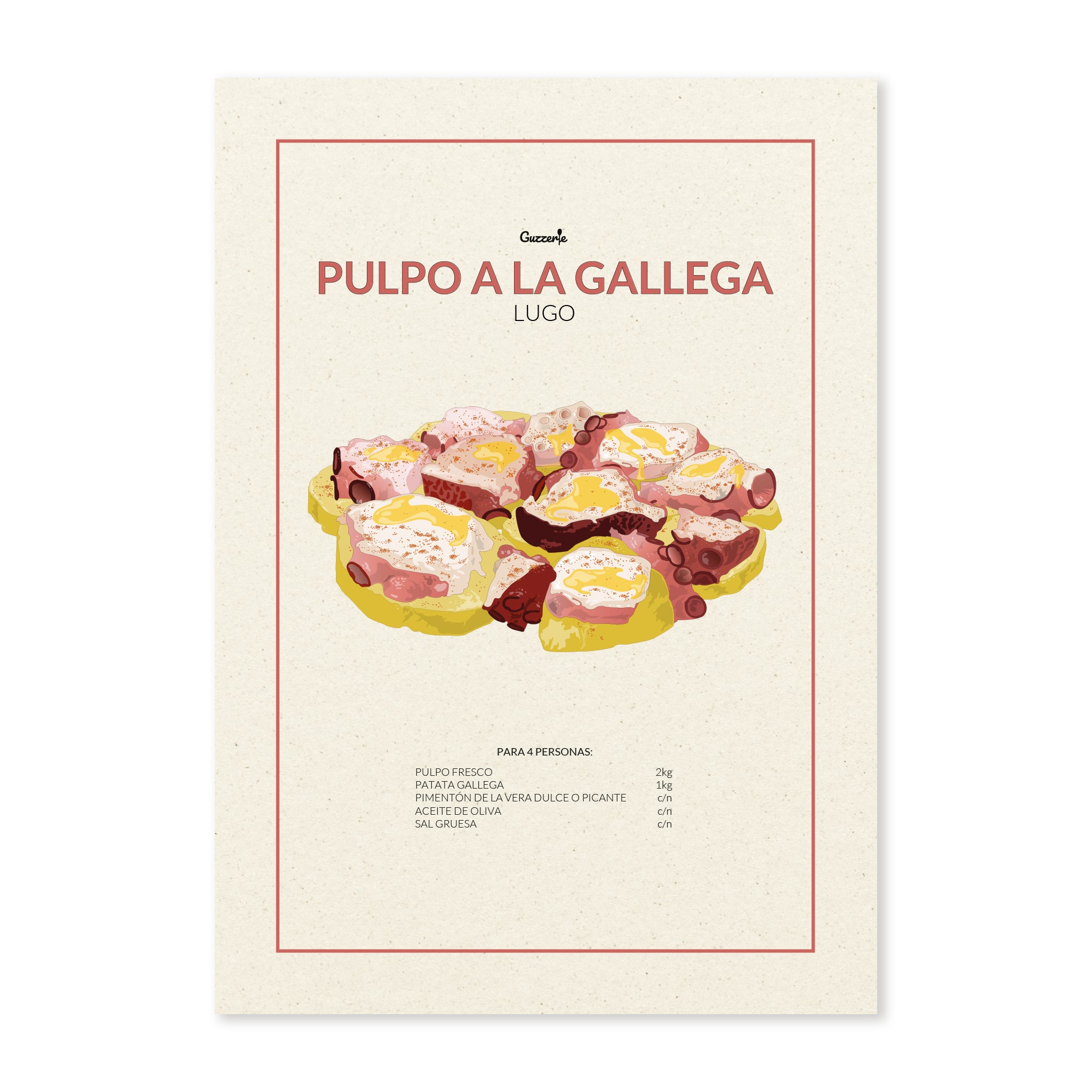 Iconic Poster of Pulpo A La Gallega | Guzzerie