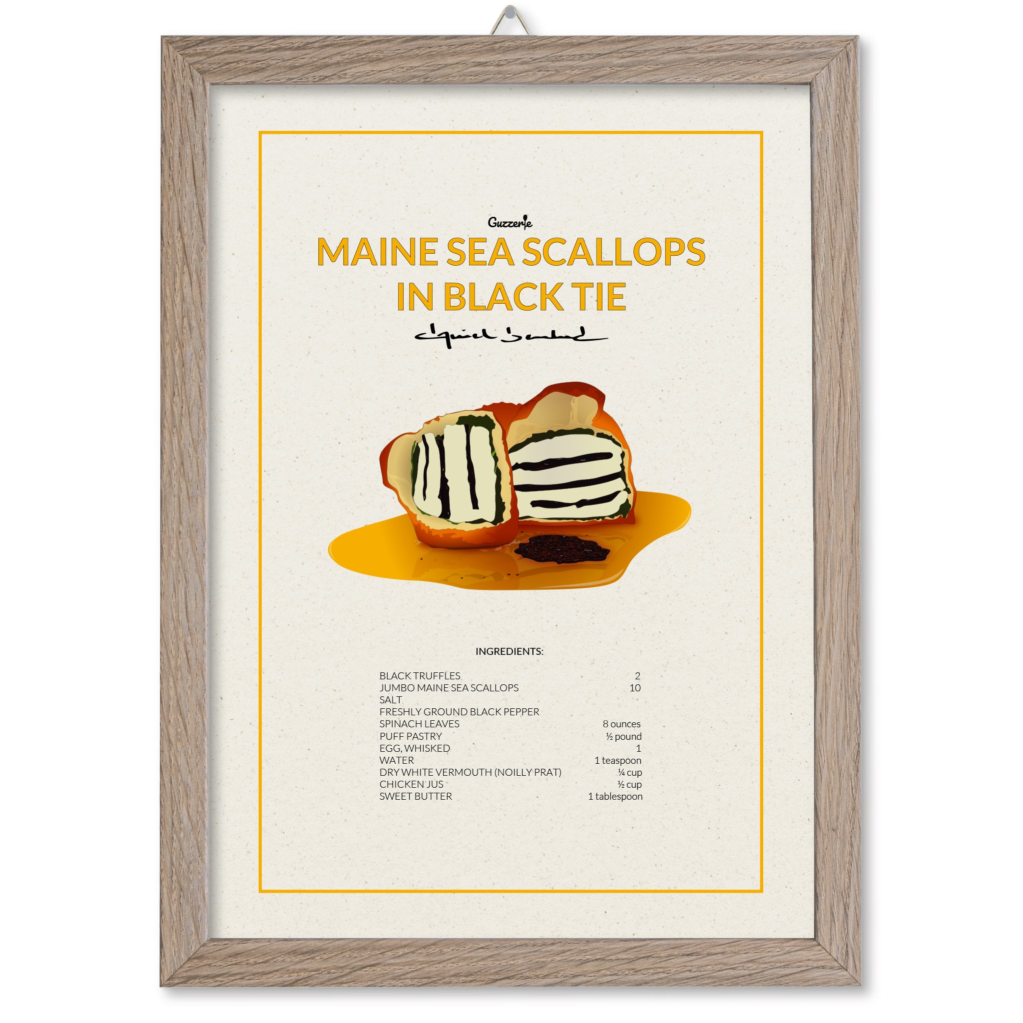 Poster Maine Sea scallops in black tie di Boulud