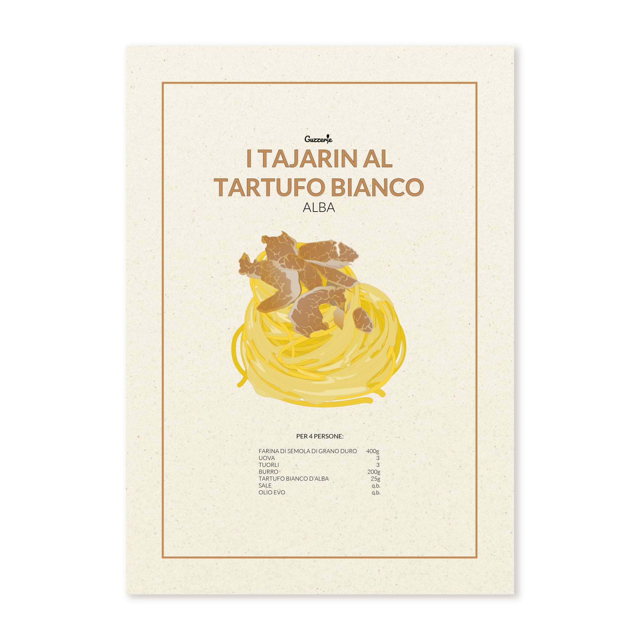 Iconic Poster of Tajarir with Tartufo Bianco | Guzzerie