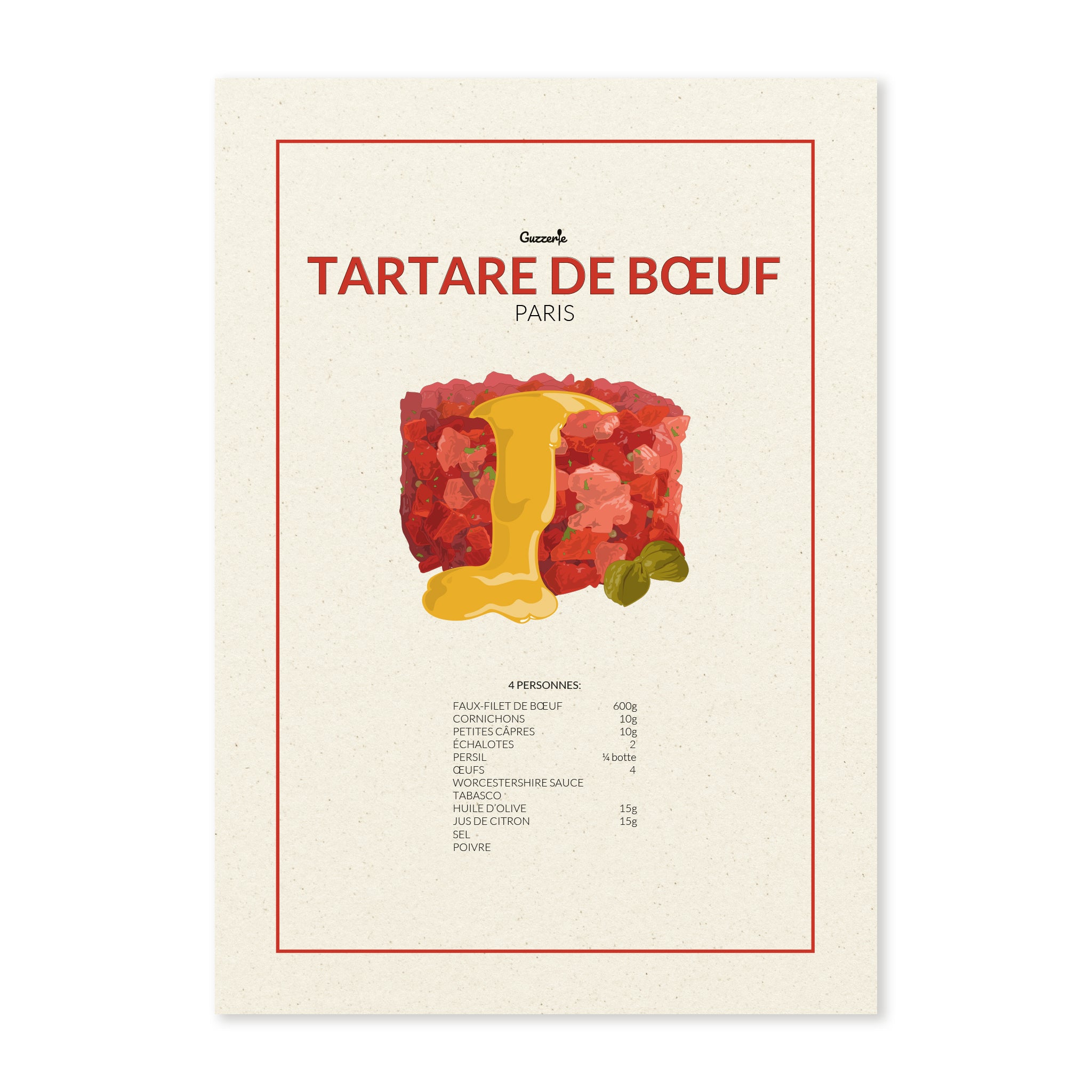 Iconic Poster Of The Tartare De Bœuf | Guzzerie